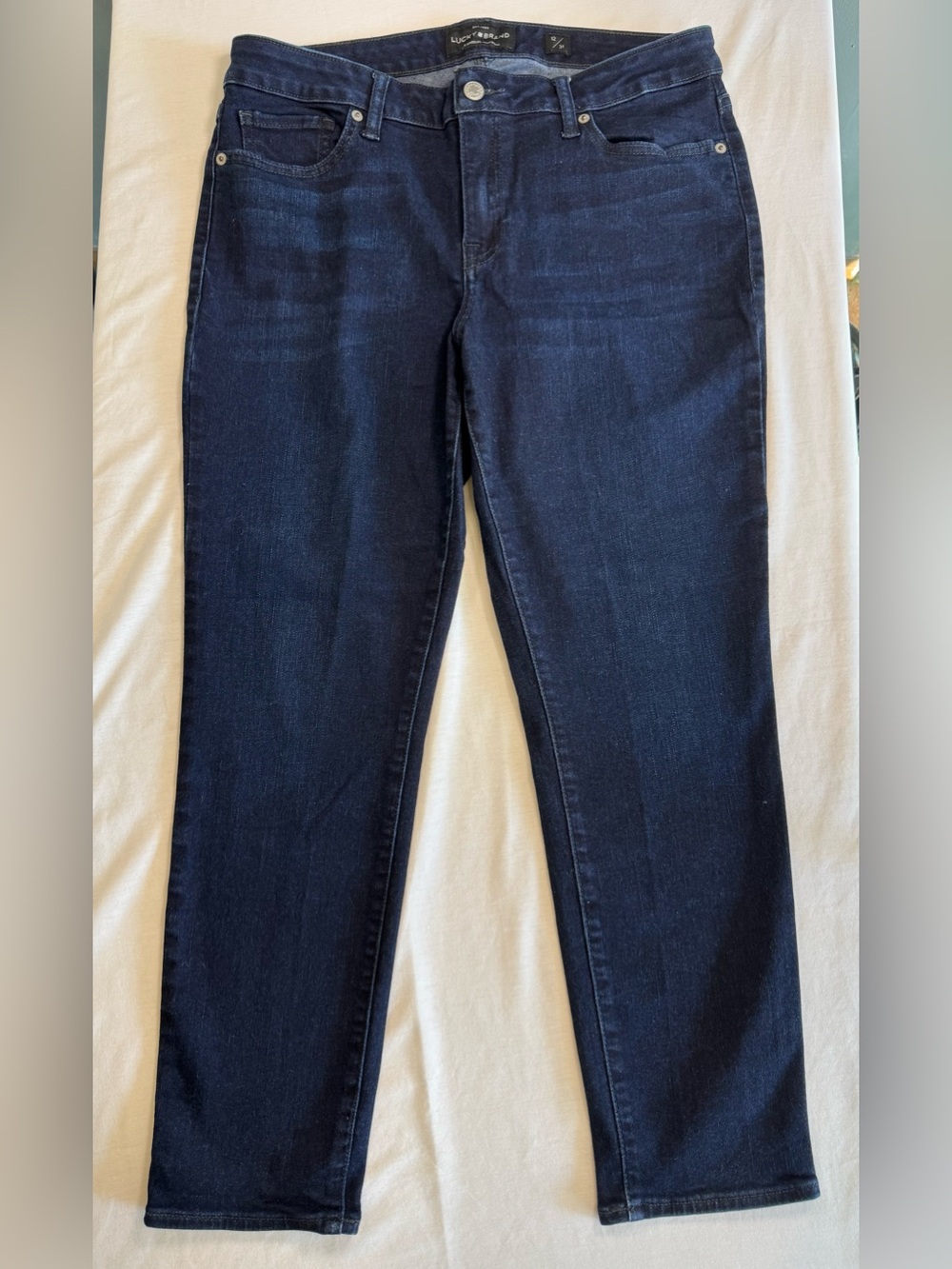 Lucky Brand Ava Straight Crop Dark Wash Stretch Jeans 12 31